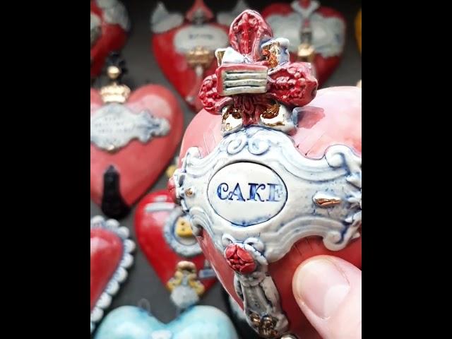 Ceramic cake heart #art #pottery #handbuildingpottery #cake #artist