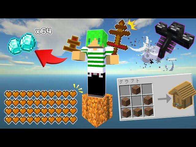 【マインクラフト】1マスでも土から『最強のアイテム』が作れる自作MODがあれば余裕でエンドラ倒せんじゃね？