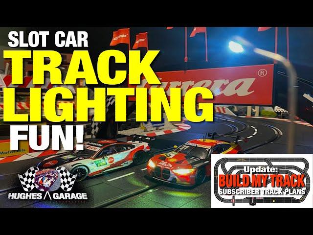 Slot Car Track Lighting Fun - Hughes Garage SCA Ep 18 #slotcars #slotcarscenery #carreradigital