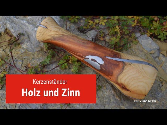 Holz mit Zinn ausgießen  // Mirabellenholz drechseln mit Zinneinlage