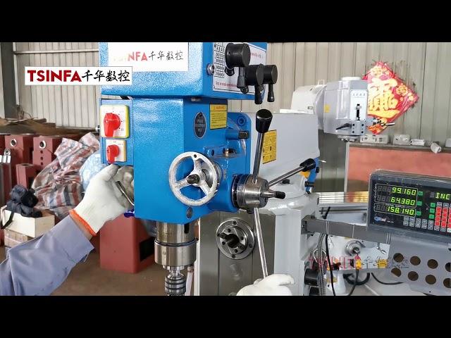 Drilling and milling machine operation video China TSINFA ZX6350C