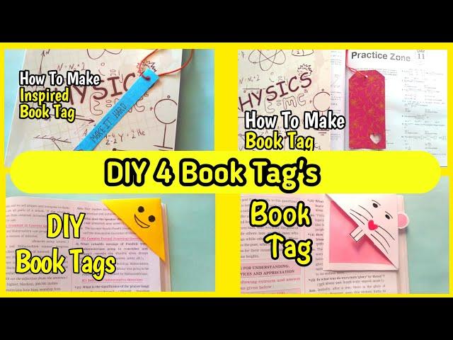 4 Book Tags | DIY Book tags | Bookmarks | How to make book tags | Mafic Of Crafts | Paper craft |