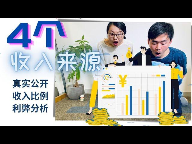 真实收入 4个Income来源公开｜ 走向财富自由第一年 我们有几个收入来源 分别占多少比例？收入利弊分析。#收入 #财富自由 #Income #FIRE