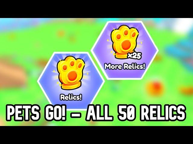 PETS GO! - How to Find All 50 Shiny Relic Locations | Roblox