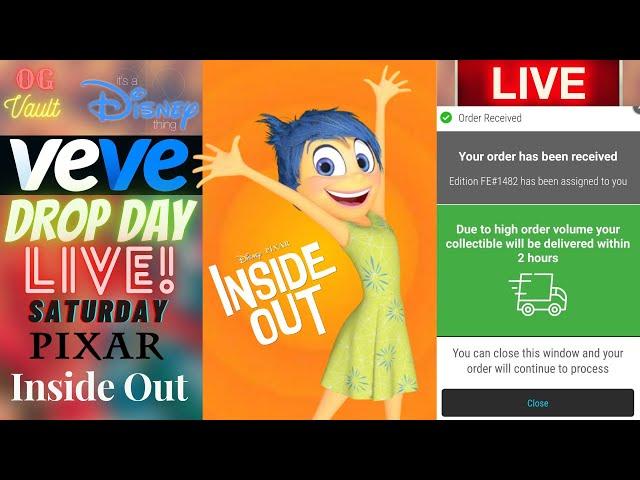 VeVe Drop Day LIVE - DISNEY Pixar Inside Out Digital Comics Collectibles Drop! Good Luck!!