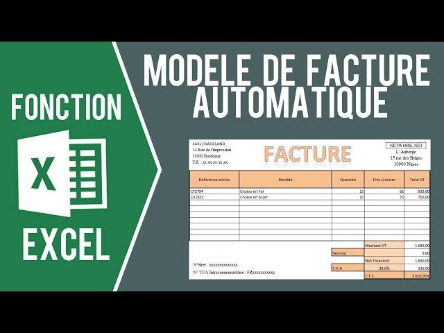 EXCEL - MODÈLE DE FACTURE AVEC SAISIE AUTOMATIQUE (Et import des clients)