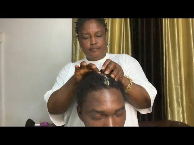 ASMR | Scalp Checking, Scratching, Shea Butter Hair Greasing For My Son | Natural Sound | No Talking