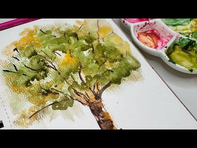 You Won’t Believe How I Made This Fun & Easy Watercolor Tree!  Something different! 