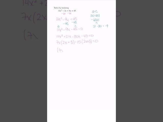 Factoring using the AC method #algebra #factoring #maths #mathhelp #solvingquadraticequations