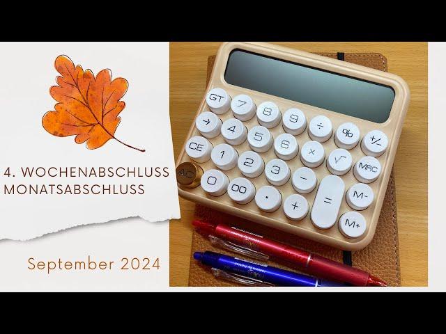 4. Wochenabschluss und Monatsabschluss | August 2024 | Sparen mit der Umschlagmethode