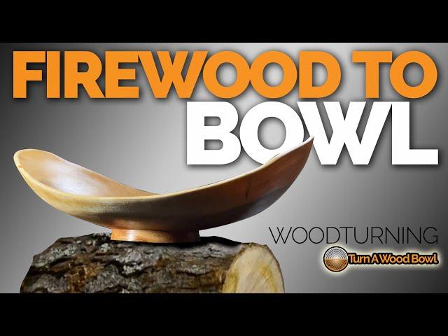 Firewood to Natural Edge Bowl Woodturning — Video