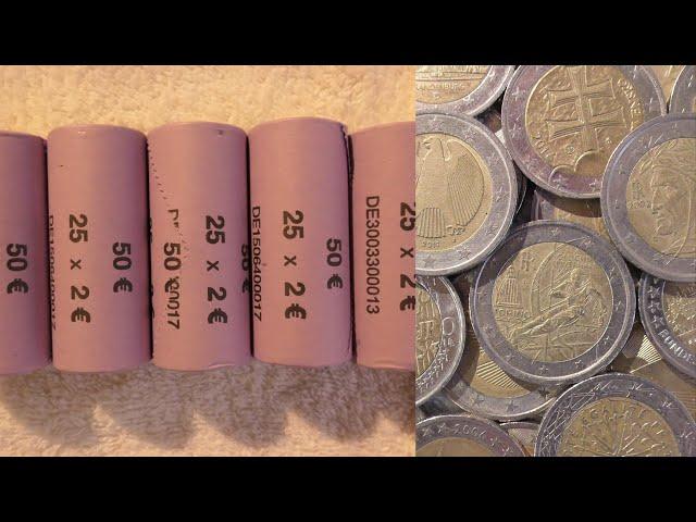 Münzrollenjagd | Coin Roll Hunting #18 Viele Sondermünzen (125x 2 Euro)