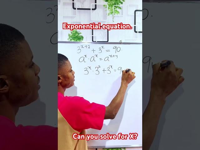 Exponential equation. #maths #Mathematics #mathstutor #mathsisfun #exponential