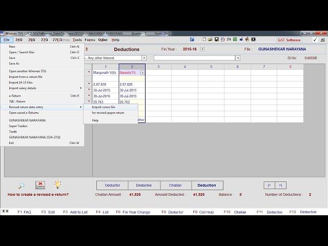 Revised TDS/TCS return | Winman TDS