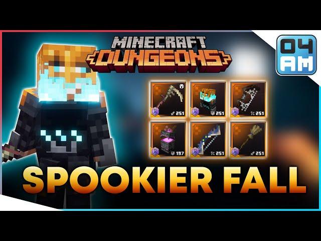 SPOOKIER FALL - All Halloween Seasonal Trials Exclusive Gear Showcase in Minecraft Dungeons