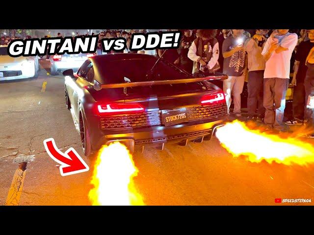 Gintani Aventador SVJ, Ferrari F8, Twin Turbo Audi R8 Shuts Down Massive DDE Car Meet!