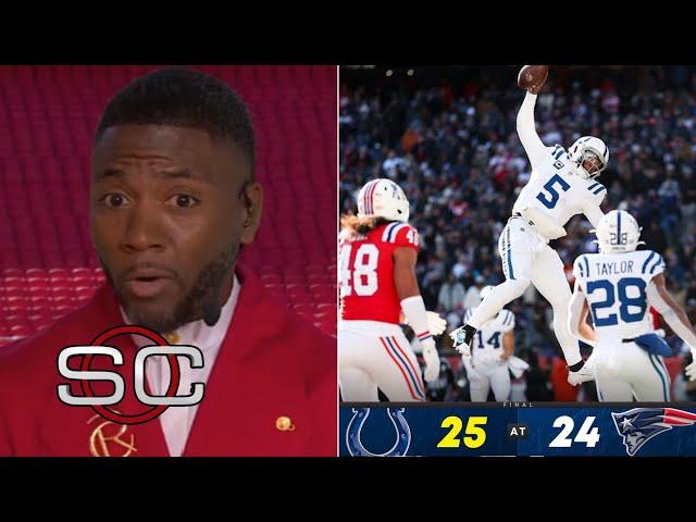 ESPN reacts to Anthony Richardson's 2-PT conversion run, sealing Colts' 25–24 comeback over Patriots