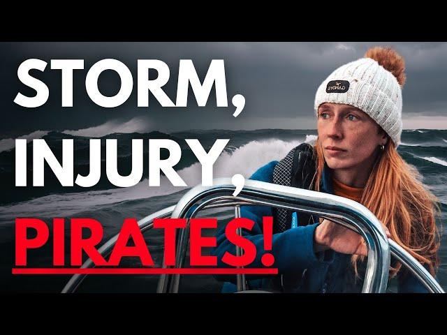 Storm sailing, injuries, and running from PIRATES! Our SCARIEST EVER SAIL.