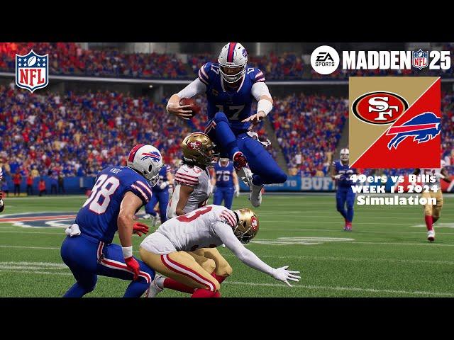 Madden 25 San Francisco 49ers vs Buffalo Bills Week 13 Sim 24 Full 15 Minute Quarters Game Play