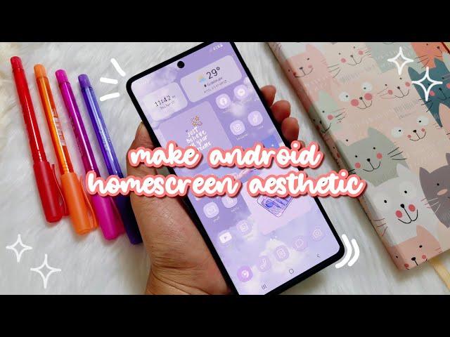 how to make your phone aesthetic ️ pastel purple theme 
