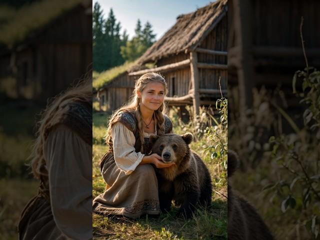 Viking life  #aicreations #vikinglife #cutestanimals #vikingwoman