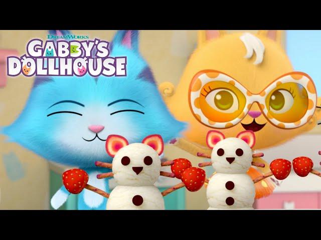 ICE CREAM SNOWMAN! ️ Grandma CatRat's Snow Kitty Snacks  | GABBY'S DOLLHOUSE | Netflix