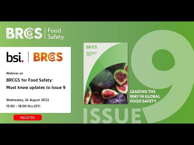 Replay Webinar: BRCGS for Food Safety Must know updates to Issue 9