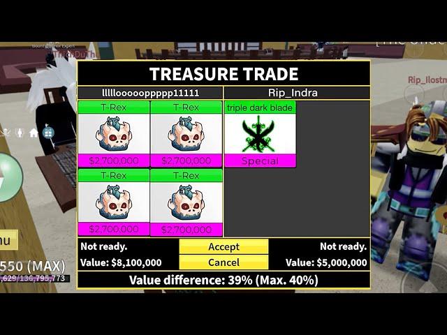 Blox fruits Trading T-rex for INSANE offer!