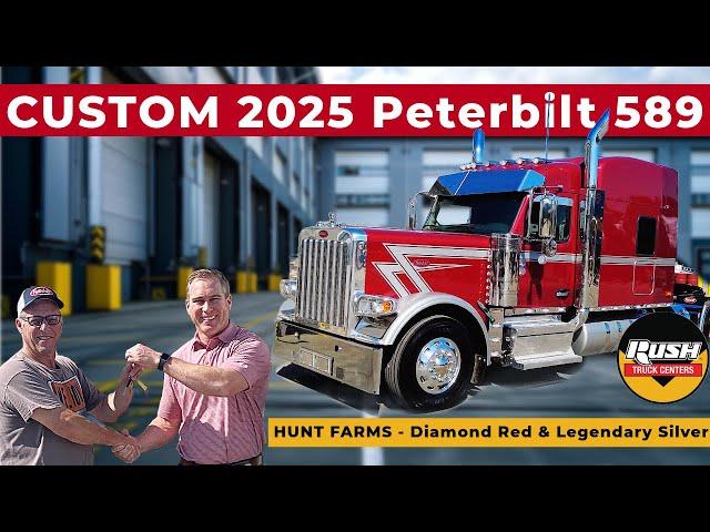 HUNT FARMS – Diamond Red & Legendary Silver 2025 Peterbilt 589 Custom Truck