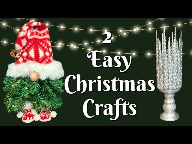 2 Easy Christmas Crafts | DIY Christmas Tree Gnome | DIY Christmas Candleholder | Dollar Tree DIY