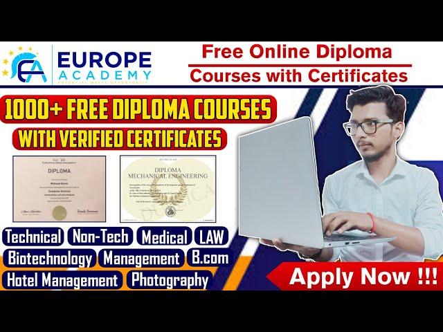 Free diploma courses with certificate online | Europe Academy Germany | free certificate @fzFact