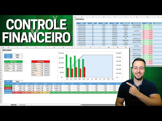 Como Fazer Planilha de Controle Financeiro no Excel com Gráfico