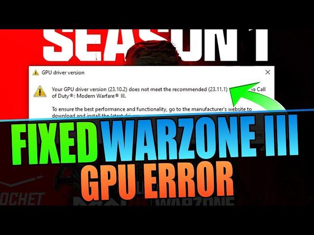 Fix COD Warzone 3 GPU Driver Version Warning Message On PC (2024)