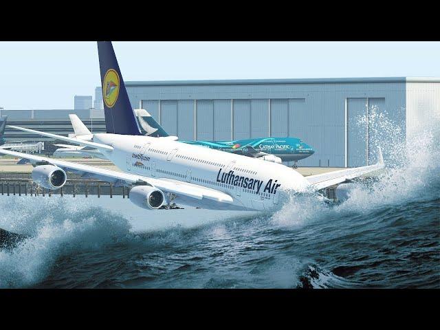 SCARIEST AIRPORT!!! Skilled Pilot did Most Riskiest Landing of Lufthansa Boeing 777 at tokyo Airport