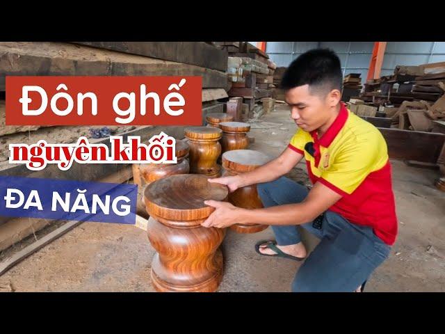 Mẫu ĐÔN GHẾ GỖ nguyên khối 2022 | Đôn gỗ công dụng Đa Năng giá rẻ | Đồ Gỗ Thế Hoàn