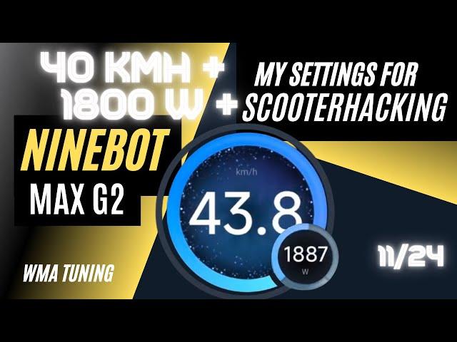 CRAZY! G2 - 40kmh+ und 1800W Peak!! My Scooterhacking Utility Settings