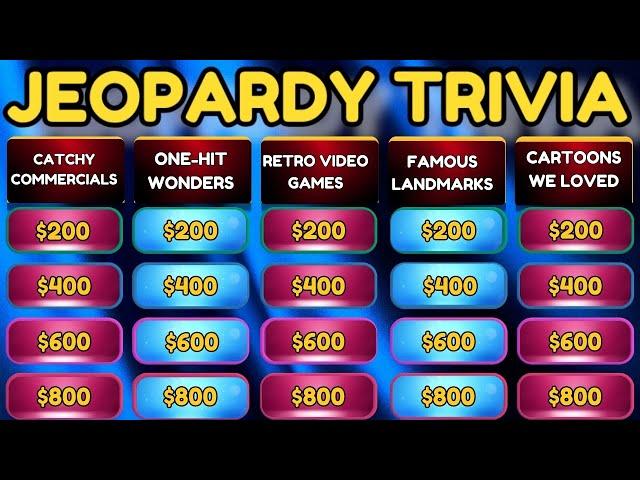 Jeopardy Trivia Fun!  | Catchy Commercials, One-Hit Wonders, Retro Games & More!