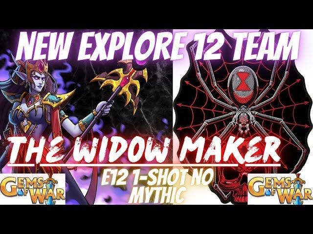 THE WIDOW MAKER Gems of War 2023 No Mythic Explore 12 Team | Off Meta 1-Shot Explore Team