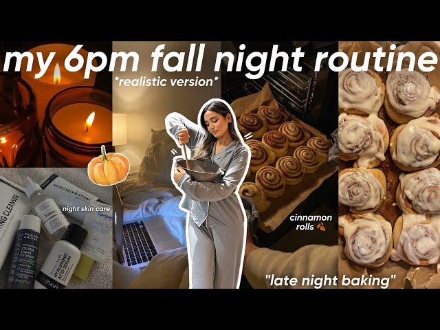 my realistic 6pm fall night routine|روتيني المسائي من مورا نهار طويل (baking night🫖)