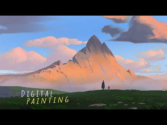 Mountain Landscape Digital Painting speed painting