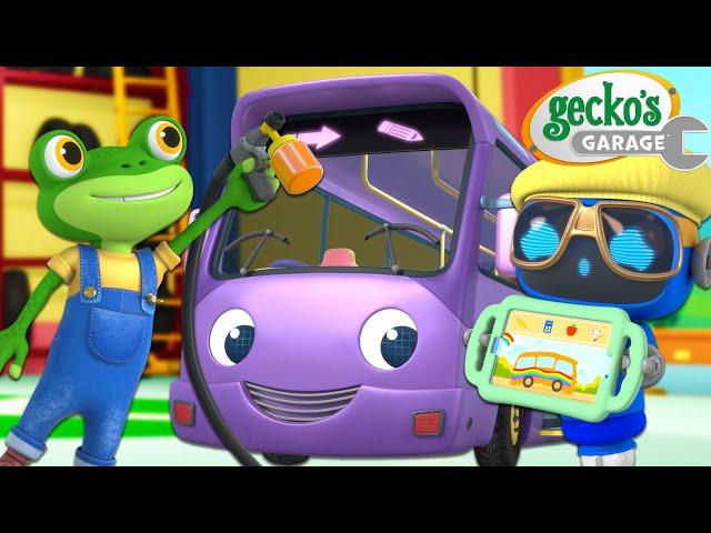 Let's Paint Bobby Bus | Gecko's Garage | Trucks For Children | Cartoons For Kids