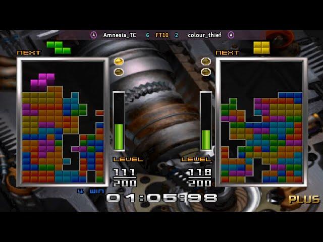 Tetris the Absolute The Grand Master 2 Plus テトリス ザ・グランドマスター Amnesia_TC (hu) vs colour_thief (ca)