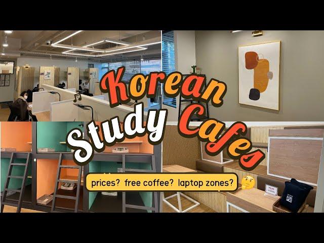 [KOREAN LIFE 101] Tour 3 Study Cafes in Korea with me! (price? vibe? free coffee? )