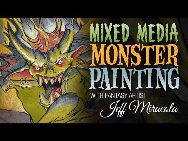 Mixed Media Monster Painting by Fantasy Artist Jeff Miracola