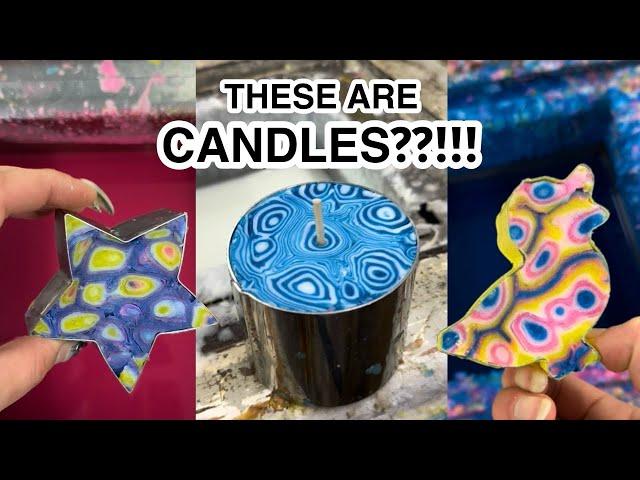 making CRAZY candles!! || reusing leftover wax