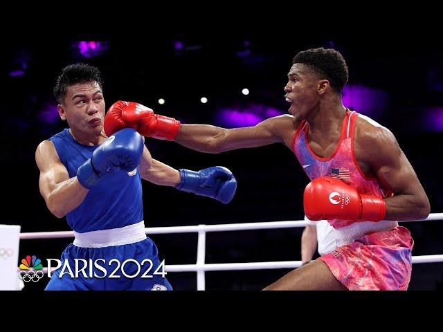 Omari Jones takes care of business against Kan Chia Wei in Paris Olympics debut | NBC Sports