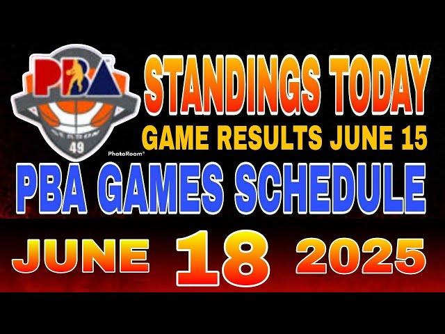 PBA Standings today as of June 15, 2025 | Pba Game results | Pba Schedule June 18, 2025