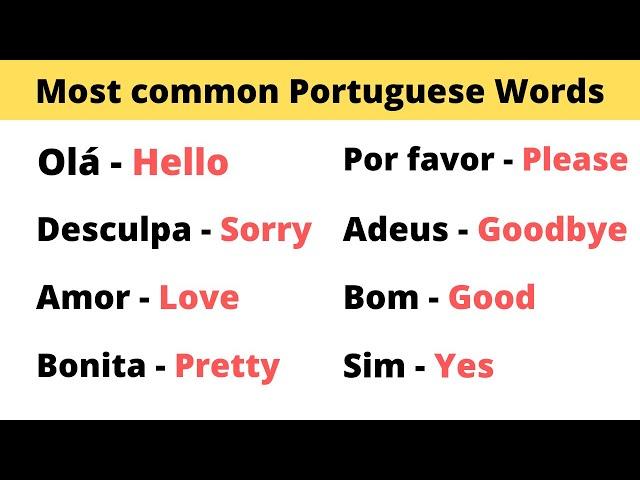 30 Most Common Portuguese Words.Learn Portuguese.