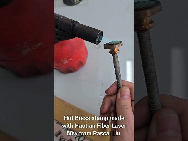 Making brass hot stamp for wood with my Haotian Fiber Laser 50w from Pascal Liu