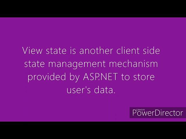 ASP.NET - STATE MANAGEMENT Part2 -  VIEWSTATE - Nithiyapriya Pasavaraj.